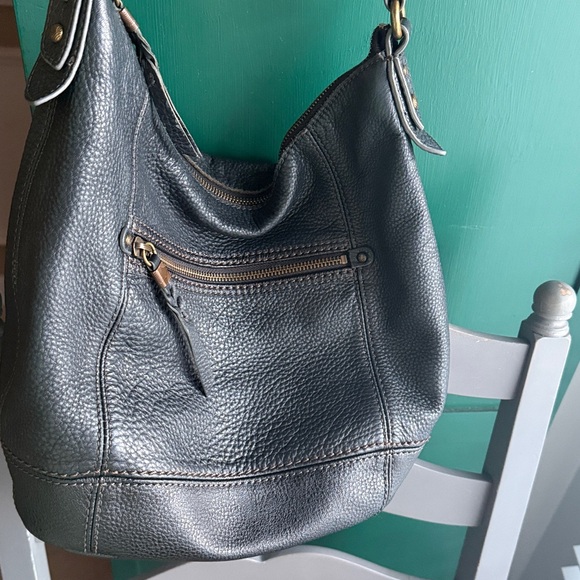 The Sak Black pebbled Leather Hobo Bag purse - Picture 15 of 16